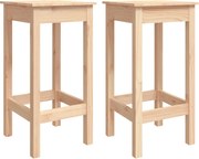 vidaXL Scaune de bar, 2 buc., 40x40x78 cm, lemn masiv de pin