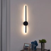 Lampă de perete modernă neagră 60 cm inclusiv LED - Clockwise