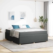 vidaXL Cadru de pat cu saltea Gri închis 180 x 200 cm țesătură