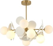 Brilagi - Lustră pe tijă BALMO, 8xG9/9W/230V, Ø 60 cm, auriu/alb