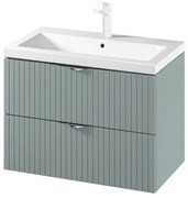 Set dulap baie suspendat 2 sertare lavoar inclus, 80 cm, culoare fiord mat, MDF, Cersanit Tirso 800x450 mm, Fiord mat