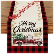 Fata de masa de Craciun MERRY CHRISTMAS 33x180 cm, rosu