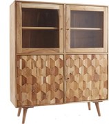 Vitrina din lemn Mystic Living 140cm, salcam natur