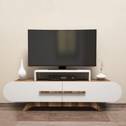 Comoda TV cu Spatiu Pentru Receiver Rose - Walnut, White 145 X 49.8 X 36.8