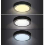 Plafonieră LED/12W/230V 3000/4000/6000K negru rotund Solight WD172-B