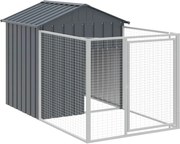 vidaXL Cușcă câine cu țarc antracit 117x201x123 cm oțel galvanizat