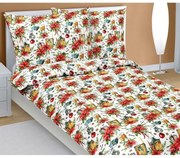 Bellatex Lenjerie de pat din bumbac de Crăciun Steaua, 140 x 200 cm, 70 x 90 cm