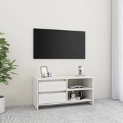 vidaXL Comodă TV, alb, 80x31x39 cm, lemn masiv de pin