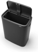 Coș de gunoi negru mat cu senzori de atingere din oțel 60 l Bo Touch Bin – Brabantia