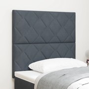 vidaXL Tăblie cap Pe perete Geometric Manual Gri închis 90 cm Catifea