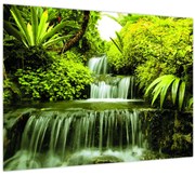 Tablou pe sticlă - Cascade indoneziene (70x50 cm)