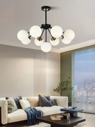 Lustra model N36368-9 – 9 x E27, abajururi elegante, finisaj negru