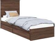 vidaXL Pat cu storage Stejar închis 75 x 190 cm Lemn compozit