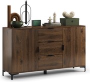 Mazzoni Comodă LANA K-150S Nuc Elegant - DULAP VERTICAL CU 2 UȘI CU SERTARE