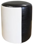 Taburet Tub Piele Bej-Wenge, 33 x 41 cm