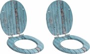vidaXL Capac de toaletă cu închidere lentă 2 pcs albastru 44 x 38 cm