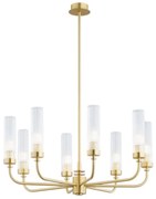 Candelabru 8 brate, alama periata, sticla canelata PRESTON 5082