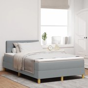 vidaXL Pat cu somieră cu saltea Gri deschis 120x190 cm Țesătură