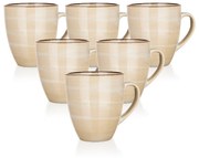 Set de 6 căni din ceramică Banquet PALAS , 400 ml,crem,