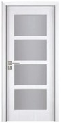 Usa Interior din MDF Novo Doors ND317, Cadru din Lemn Masiv, Geam Sablat, KIT COMPLET, Toc , Manere si balamale incluse (Culoare: Wenge, Dimensiune:
