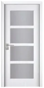 Usa Interior din MDF Novo Doors ND317, Cadru din Lemn Masiv, Geam Sablat, KIT COMPLET, Toc , Manere si balamale incluse (Culoare: Wenge, Dimensiune: