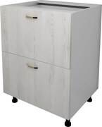 Corp Baza Lecce, 2 Sertare, Pin Alb/Alb, 60 x 50 x 80 cm