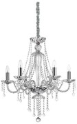 Lustră de cristal pe lanț Ideal Lux AMADEUS 6xE14/40W/230V d. 67 cm transparent