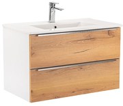 Dulap inferior Vario Trim 80 cu lavoar, stejar alb