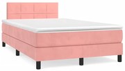 vidaXL Pat box spring cu saltea, negru, 120x190 cm, catifea