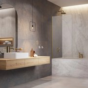 Paravan de cada Radaway Modo New PNJ II auriu lucios-transparent 50x150 cm sticla 8 mm