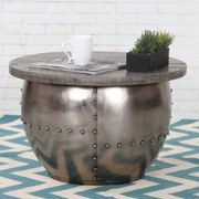 Masuta design industrial cu spatiu de stocare Drump Storage, gri A-38948 VC