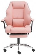 Scaun Directorial, Funcție Recliner, Suport Picioare, Piele PU, SIB OS 051, Roz