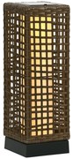 Lampa Outsunny de Gradina Solara cu Panou Superior de Reincarcare, din Otel si Ratan, 15.5x15.5x46 cm, Negru si Maro | Aosom Romania