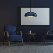 Lustră pe cablu LINCOLN 1xE27/60W/230V d. 35 cm albastră