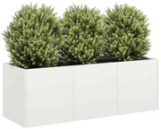 vidaXL Jardinier alb 120x40x40 cm Oțel laminat la rece
