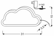 Lampă de masă pentru copii LED CLOUD LED/11W/230V roz