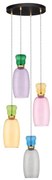 Lustra cu 4 pendule LED design modern Pluma multicolor