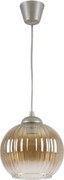 Brilagi - Lustră LED suspendată pe cablu GLASS 1xE27/60W/230V Ø 18 cm argintiu/maro fumuriu