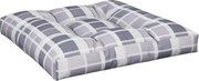vidaXL Pernă de paleți, gri carouri, 80x80x12 cm, material textil