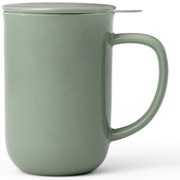 Cana pentru ceai cu infuzor si capac Viva Scandinavia Minima V77546, 500 ml, Portelan, Verde