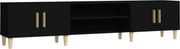 vidaXL Comodă TV, negru, 180x31,5x40 cm, lemn prelucrat