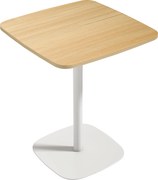 HOMCOM Masă de Bucătărie Pătrată 60 cm, Blat Efect Lemn, Bază din Oțel și Picioare Antiderapante, Lemn Natur | Aosom Romania