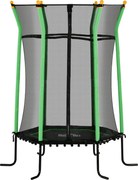 HOMCOM Trambulină Elastică pentru Copii 3-10 Ani cu Intrare cu Fermoar și Bare Căptușite, Ø163.5x190 cm, Verde | Aosom Romania