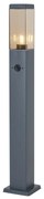 Lampă de exterior gri închis cu sticlă fumurie 80cm IP44 cu priză și senzor de mișcare - Malios