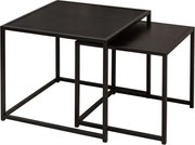 Set de 2 masute design industrial Slim Line 50cm, negru