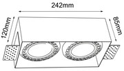 Brosline 3270 - Spot încastrat CAGE 2xGU10/18W/230V, negru