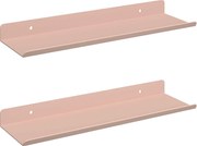 vidaXL Raft suspendat Pe perete 2 pcs Roz 30 x 9 x 2,5 cm Oțel