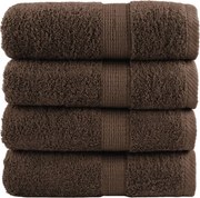 vidaXL Prosoape de baie premium, SOLUND, 4 buc., maro, 30 x 30 cm, 600 g/m²