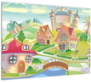 Tablou - Orășel colorat (70x50 cm)