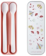 Linguri pentru copii albe/roz-deschis din plastic 2 buc. Flowers &amp; butterflies – Mepal